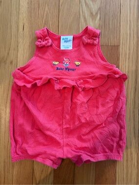 Vintage Baby OshKosh B’gosh | Pink Seersucker Ruffle Romper | Size 6-9 Months
